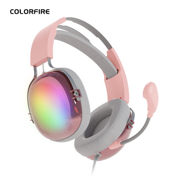 Colorfire七彩虹头戴式电竞游戏耳机USB7.1声道有线电脑网课办公带线控麦克风RGB幻彩灯效木星粉色 Colorfire七彩虹头戴式电竞游戏耳机USB7.1声道有线电脑网课办公带线控麦克风RGB幻彩灯效木星粉色