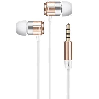 纽曼（Newmine）NM-JK12金属入耳式有线音乐手机耳机游戏通话线控耳机耳塞3.5mm兼容手机平板电脑等玫瑰金