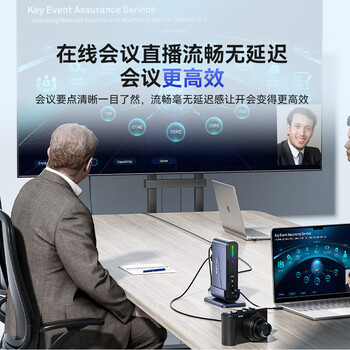 阿卡西斯双路HDMI采集卡4K60Hz立式拾音采集卡适配摄像机单反相机教学会议双机位直播录制盒VC-018Max