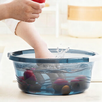 CHAHUA茶花 洗脸盆大号38cm单只洗脚盆洗衣盆塑料盆子泡脚盆洗菜盆蓝色* CHAHUA茶花 洗脸盆大号38cm单只洗脚盆洗衣盆塑料盆子泡脚盆洗菜盆蓝色*