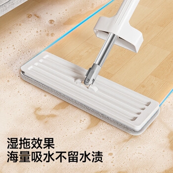 五月花平板拖把40CM杆长120CM共2块布家用一拖净墩布免手洗干湿两用 五月花平板拖把40CM杆长120CM共2块布家用一拖净墩布免手洗干湿两用