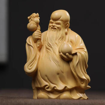 黄杨木雕福禄寿图片- 京东