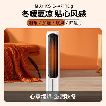 格力（GREE）【冷暖两用】家用取暖器净化加湿冷风扇暖风机节能遥控电暖器2000W大功率制热电暖气 KS-04X71RDg
