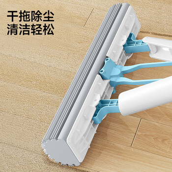 五月花海绵拖把33cm1棉头对折吸水头家用一拖净免手洗胶棉拖布