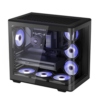 酷冷至尊（CoolerMaster）elite 神殿600 黑色 ATX海景房机箱  一体曲面玻璃 无立柱/支持360水冷/Type-c 