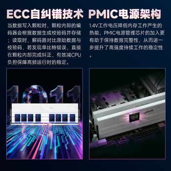 金百达(KINGBANK)32GB(16GBX2)套装 DDR5 7200 台式机内存条海力士A-die颗粒 星刃白 C34 Deepseek硬件 金百达(KINGBANK)32GB(16GBX2)套装 DDR5 7200 台式机内存条海力士A-die颗粒 星刃白 C34 Deepseek硬件