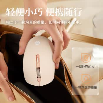惠普（HP）S1000 Plus 无线鼠标 办公鼠标 家用/商务办公/笔记本/台式机USB接口即插即用 鼠标无线清新奶茶色