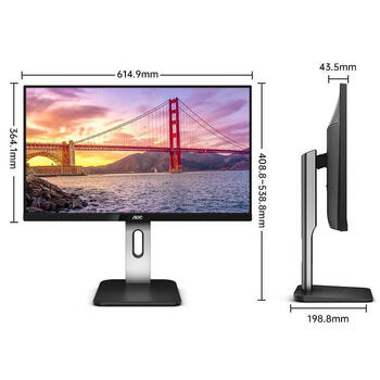 AOC 显示器 U27P1U  3840×2160 60Hz 27英寸 DP;HDMI;USB 平面 IPS 1台/台 台