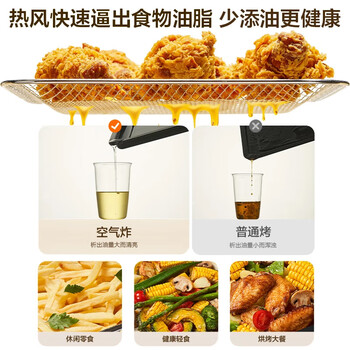 苏泊尔（SUPOR）风炉电烤箱【空气炸+烘烤一体】42L大容量独立控温发酵搪瓷内胆大彩屏OD42AK825