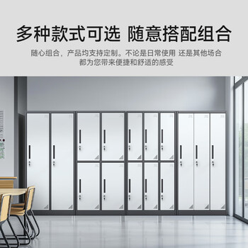 中伟更衣柜员工储物柜职员柜存包柜员工柜拆装六门柜灰白套