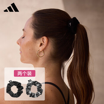 阿迪达斯（adidas）运动发圈女头绳大肠圈发饰高级感头花橡皮筋发绳束发带高马尾配饰