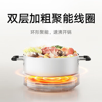 小米电磁炉N1 2100W大火力 加粗聚能线圈 6挡控温  火锅煎炸蒸煮炒菜电炒锅 电磁炉N1+知吾煮汤锅
