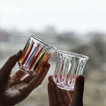 Bincoo手冲咖啡玻璃复古dirty咖啡杯澳白杯意式浓缩杯子烟灰色-160ml