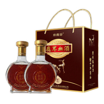 礼盒装鹿茸血泡酒35度500ml黄精人参枸杞酒男性滋鹿茸血酒礼盒装500ml