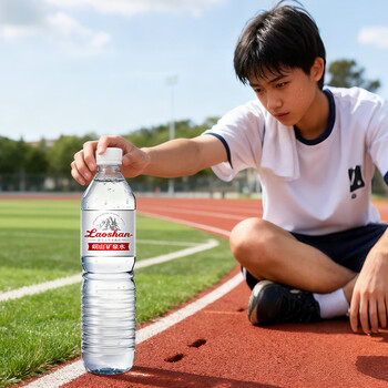 崂山锶-偏硅酸型饮用天然矿泉水 会议家庭用水 600ml*24瓶 热门商品