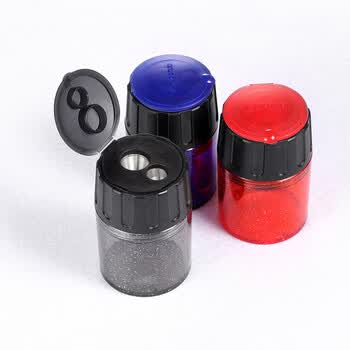 施德楼（STAEDTLER）双孔卷笔刀 大容量便携式转笔刀铅笔削笔器 学生儿童绘画素描美术彩铅工具开学必备用品-亮灰5134
