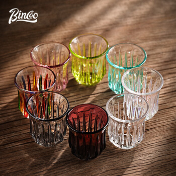 Bincoo手冲咖啡玻璃复古dirty咖啡杯澳白杯意式浓缩杯子烟灰色-160ml