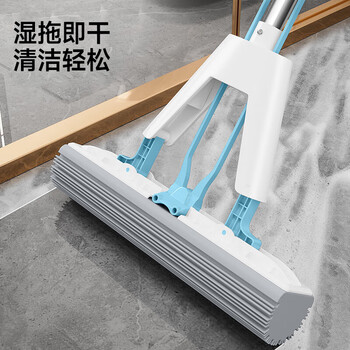 五月花海绵拖把33cm1棉头对折吸水头家用一拖净免手洗胶棉拖布