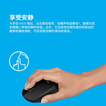 罗技（Logitech）B330【企业级】无线轻音办公鼠标 右手鼠标 笔记本台式电脑鼠标 带无线微型接收器【团单优惠】