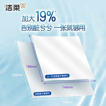 洁柔卫生湿巾加厚80抽4包湿巾纸99.9%杀菌清洁RO纯水呵护敏感肌肤整箱