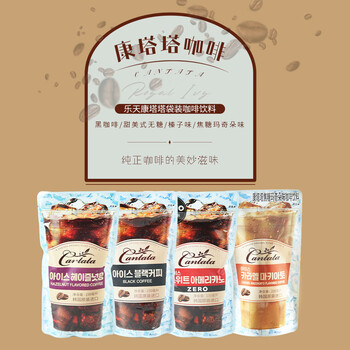 乐天康塔塔韩国进口 甜美式咖啡（无糖） 230ml*10袋/盒  美式咖啡 