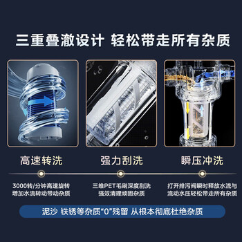 美的前置过滤器自来水过滤器净水器反冲洗自动清洗刮洗15T大通量-11S全屋净水器