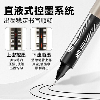 白雪(snowhite)【热门商品】全针管直液笔 0.5mm中性笔直液式走珠笔签字笔办公用品水笔黑色12支/盒 PVN-166 白雪(snowhite)【热门商品】全针管直液笔 0.5mm中性笔直液式走珠笔签字笔办公用品水笔黑色12支/盒 PVN-166