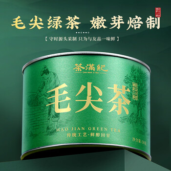 茶满纪茶叶绿茶 毛尖茶浓香新茶2025小罐装春茶嫩芽茶叶50g自己喝