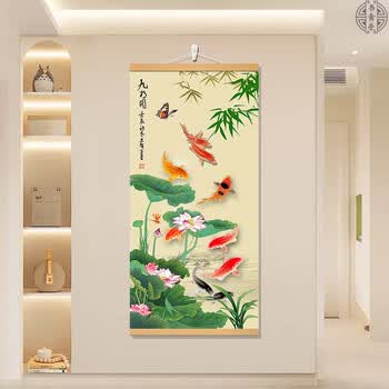 人気推薦 装飾画福引きの鯉リビングルーム装飾画 玄関装飾画リビング