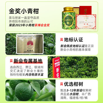 茶马世家普洱茶新会小青柑正宗生晒新会陈皮熟普茶叶端午节送礼罐装250g