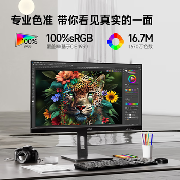 AOC显示器 Q27P2C 27英寸 2K IPS 低蓝光 Type-C 升降旋转 窄边框 办公显示屏