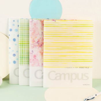 国誉(KOKUYO)A4分类文件夹水彩絮语Campus学生收纳册文件袋 黄色 WSG-FUD810Y