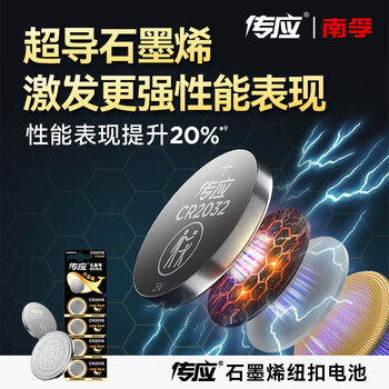 传应南孚传应 CR2016纽扣电池5粒 3V锂电池 适用丰田比亚迪奔驰景逸等汽车钥匙遥控器等cr2016