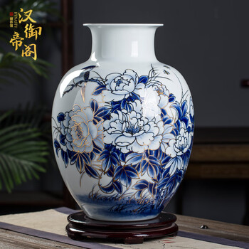 中国，景德镇，青白釉風景画花瓶 景德镇陶瓷花瓶瓶型号规格- 京东