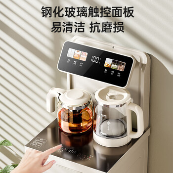 沁园（TRULIVA）茶吧机饮水机家用多功能办公室立式下置式水桶全自动智能茶吧柜一体烧水壶白色高端客厅2026年新款