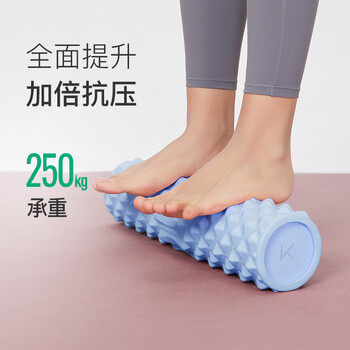 Keep泡沫轴实心肌肉放松狼牙棒按摩棒泡沫滚轴瑜伽器材 经典款浅水蓝