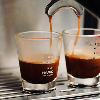 HARIO 原装进口耐热玻璃意式浓缩咖啡杯带刻度盎司杯标准量杯2只装 HARIO 原装进口耐热玻璃意式浓缩咖啡杯带刻度盎司杯标准量杯2只装