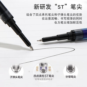 百乐（PILOT）Juice up笔芯0.4mm中性笔按动笔芯st速干签字笔练字水笔芯替芯LP3RF-12S4-B 黑色 单支