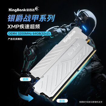 金百达（KINGBANK）64GB(32G×2)套装 DDR4 3200 台式机内存条 银爵 适配黑神话悟空