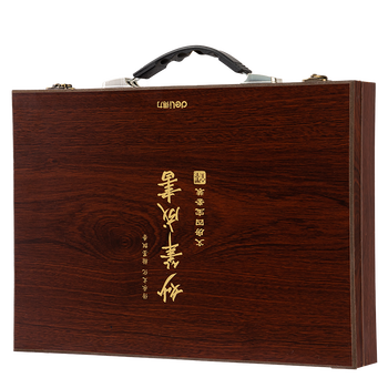 得力（deli）文房四宝高档礼盒毛笔砚台墨锭镇尺全套风水摆件书法套装 妙笔成书节生日礼物送领导客户长辈