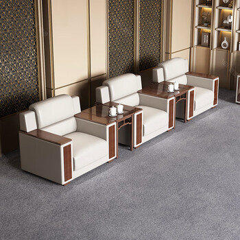 奈高办公沙发皮艺贵宾接待室会客室会议厅行政商务洽谈牛皮单人位