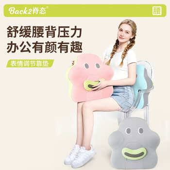 脊态（Back2）腰靠人体工学腰垫办公室护腰靠垫靠背护腰久坐神器汽车靠枕腰枕灰