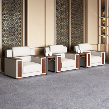 奈高办公沙发皮艺贵宾接待室会客室会议厅行政商务洽谈牛皮单人位