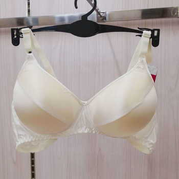 贝女梦真丝文胸无钢圈桑蚕丝透气女士大码睡眠中年胸罩批发 白色 75a