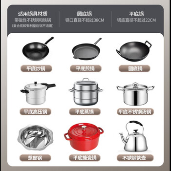 优阳凹面电磁炉大功率3500W电磁灶家用多功能炒菜凹槽型爆炒电炒炉电炒锅一体BQ-3501+炒锅