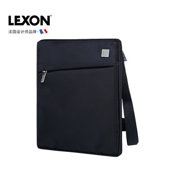 乐上（LEXON）单肩包男士商务斜跨包休闲耐磨iPad包深蓝色 大号