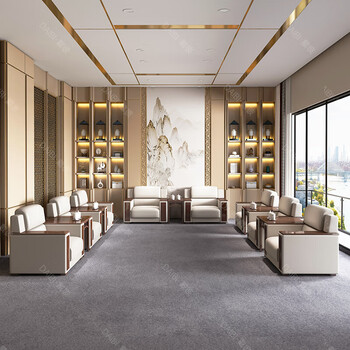 奈高办公沙发皮艺贵宾接待室会客室会议厅行政商务洽谈牛皮单人位