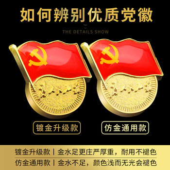 易利丰（elifo）不褪色国家标准党徽胸章别针党员徽章党徽强磁加厚党徽磁吸党徽别针党徽最新版2025强磁吸党徽磁扣