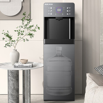 奥克斯（AUX）饮水机即热下置式家用保温杯冲奶立式温热型快速加热下置水桶饮水器 即热即饮灰色温热型YJX-01