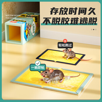 绿叶（Green Leaf）粘鼠板灭鼠板买4片赠4片捕鼠器强力粘胶老鼠贴